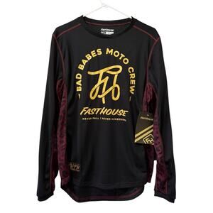 FastHouse‎ Threads Women Size WXL Grindhouse Golden Script Jersey Black NWT